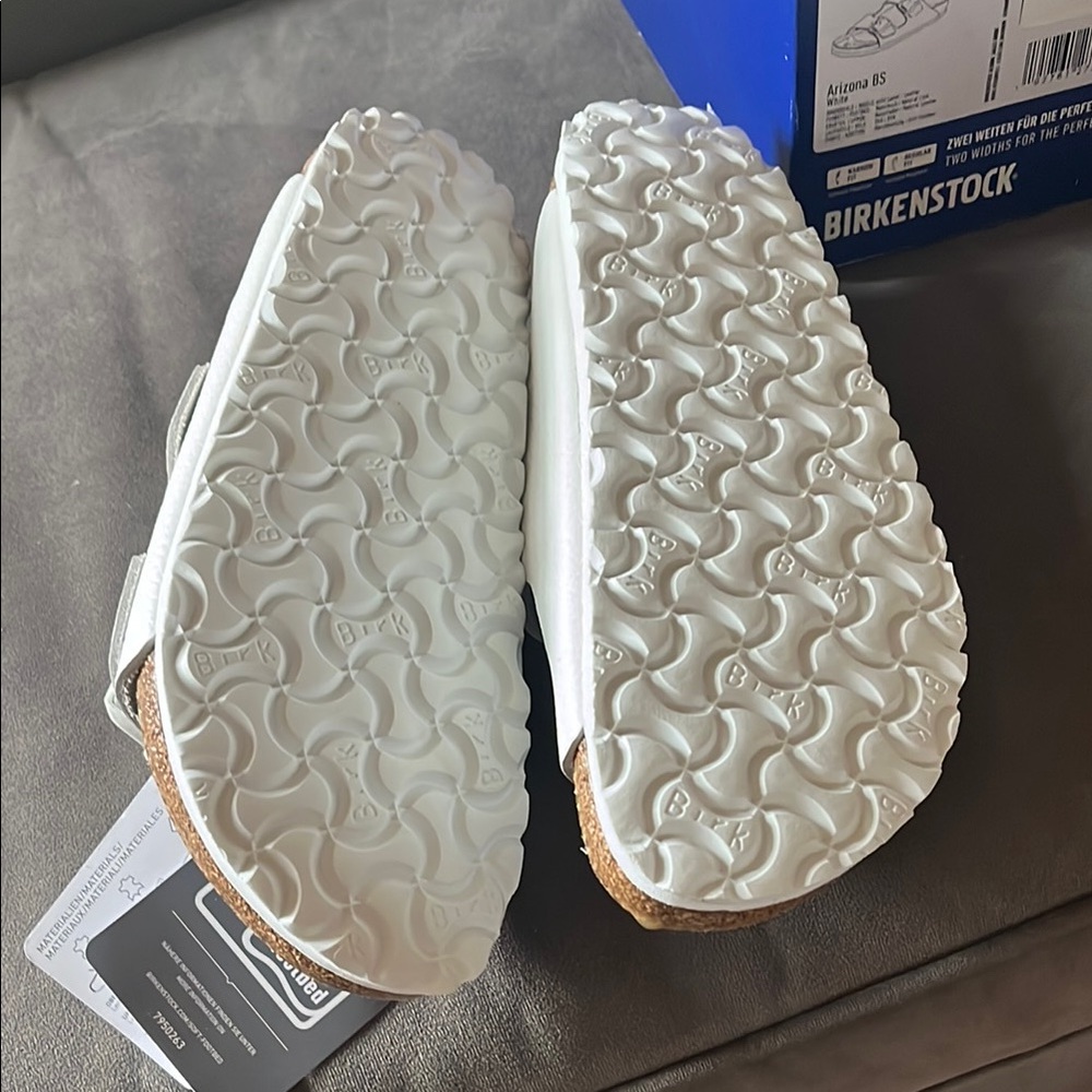 Birkenstock White Two-Strap Sandals with Contoured Footbed - Picture 6 of 6